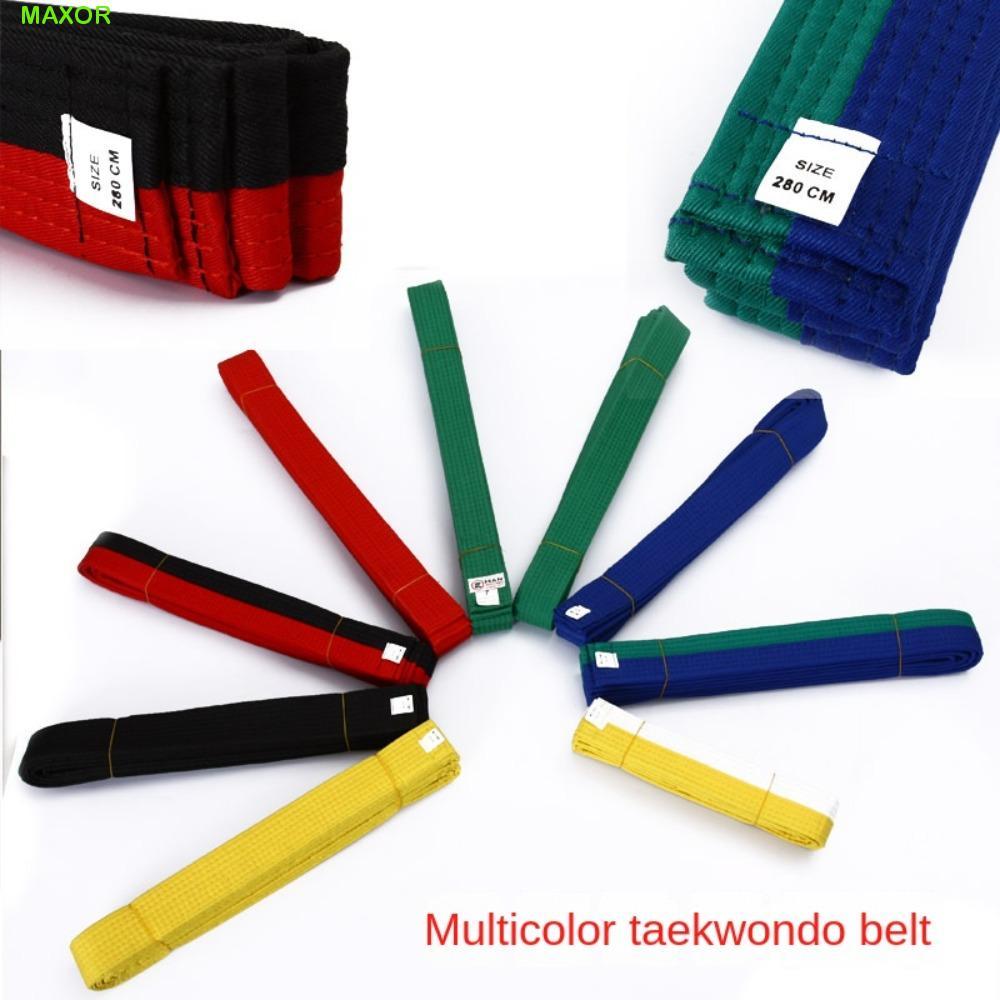 Đai Taekwondo cotton đa màu sắc đen đỏ xanh vàng, phù hợp người lớn