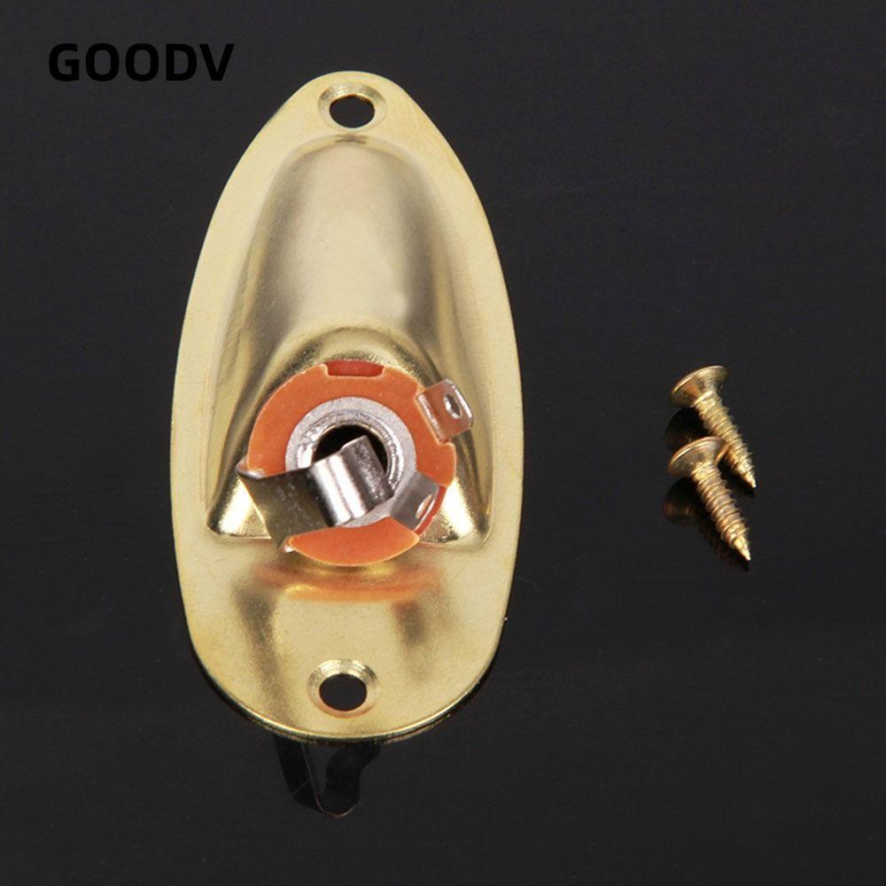 GOODV Guitar Jack Đĩa, Đàn Guitar Điện Jack Ổ Cắm Guitar Đầu Vào Jack, Kim Loại Thuyền Hình 6.35 Mm 