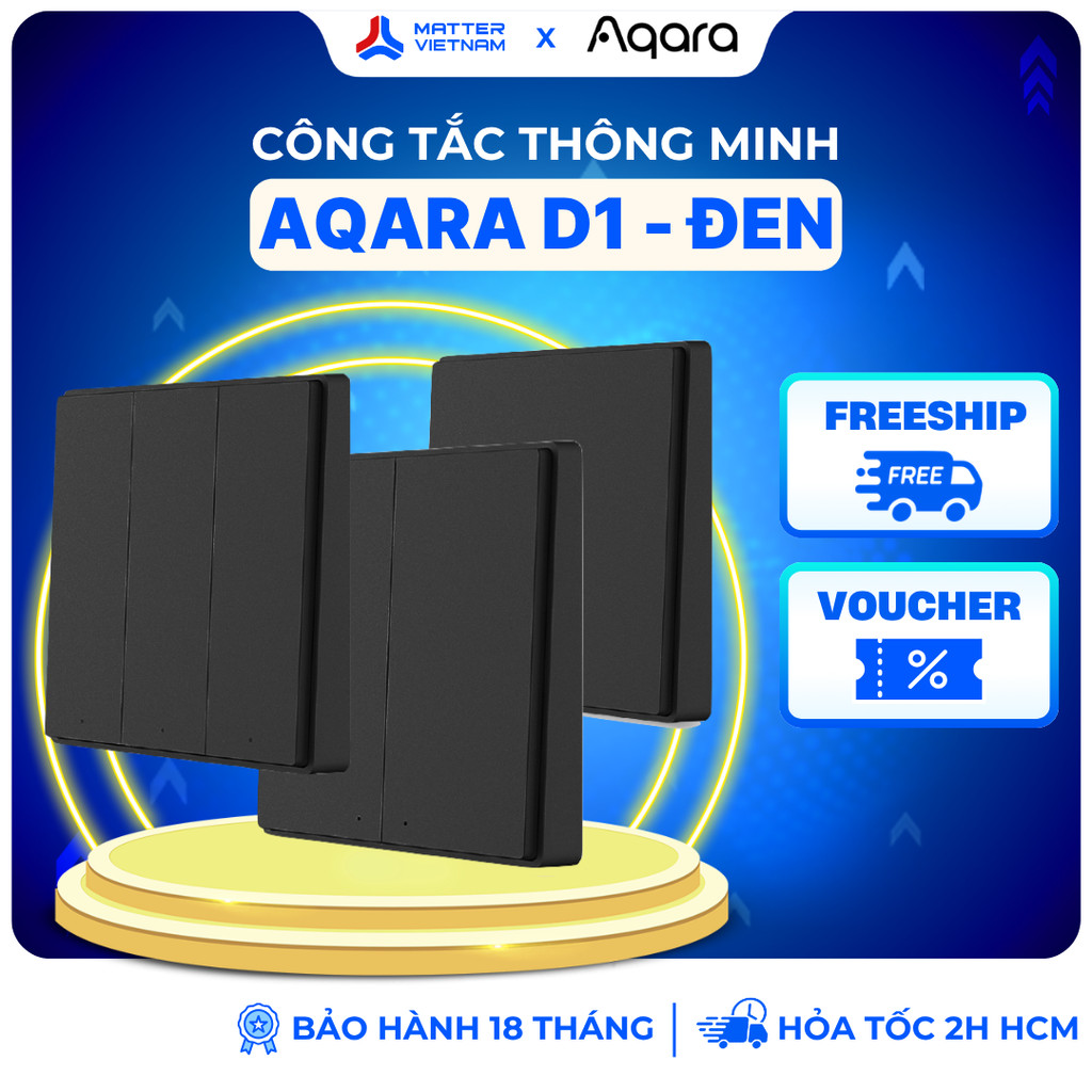 Aqara D1 Màu Đen - Công Tắc Thông Minh Dạng Cơ, Tương Thích Apple Home - BẢN QUỐC TẾ