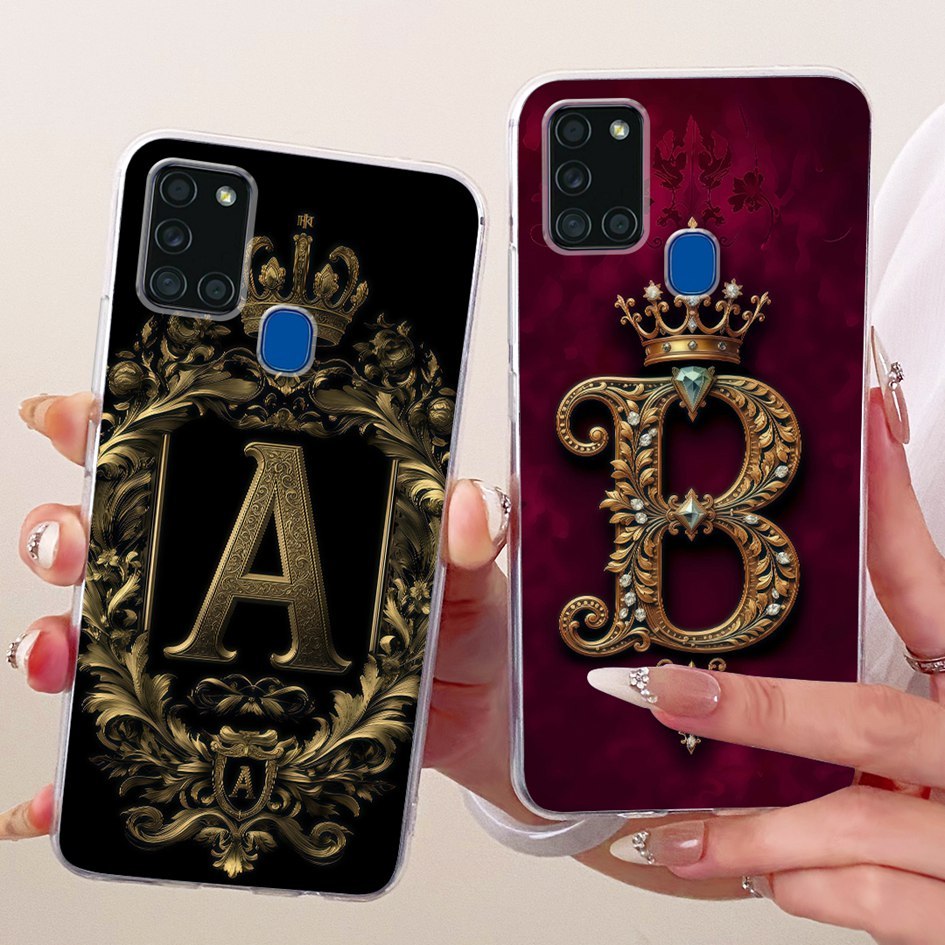 Ốp Lưng A21s Dành Cho Samsung Galaxy A21s SM-A217F Chữ Cái Sang Trọng Mềm Mỏng Silicon Fundas Cho Sa