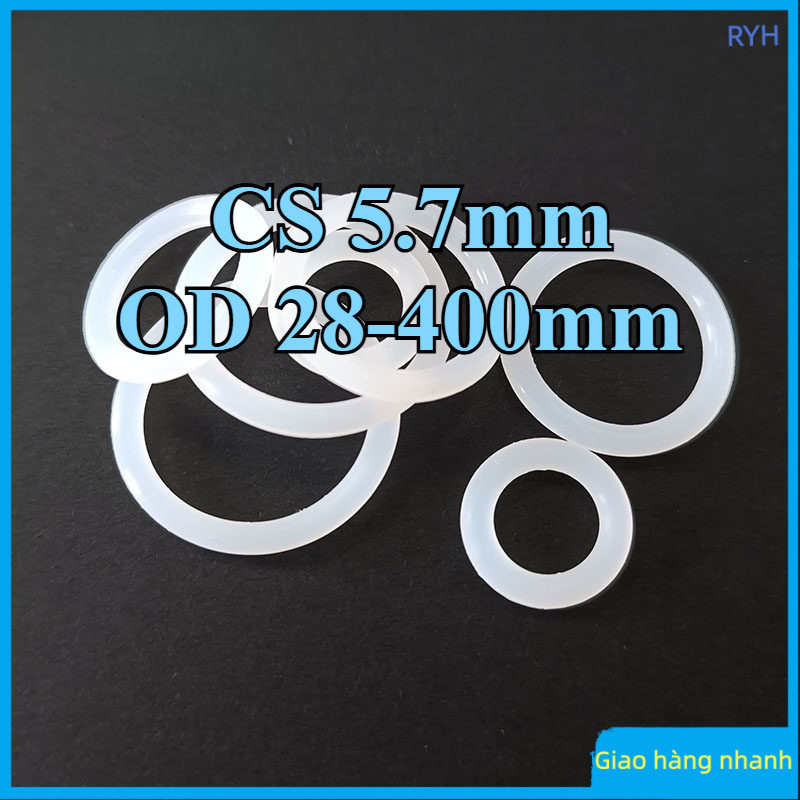 White silicone ring, food grade O-ring, waterproof rubber ring, elastic sealing ring，Bền đẹp chịu nh