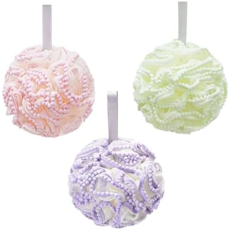3Pcs Bath Charcoal Loofah Sponge Wash Back Scrubber Bathroom Men Exfoliating Pads Body Brush for Sho