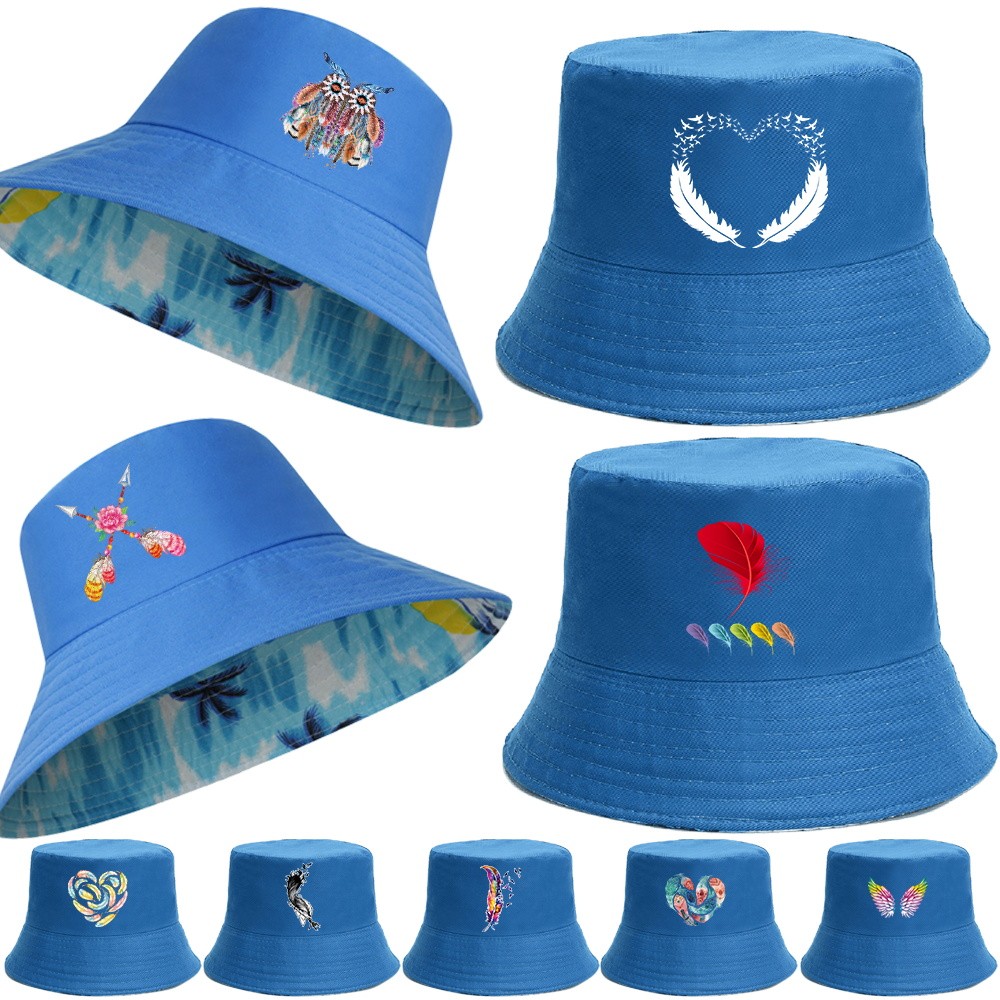 Unisex Bucket Hat Summer Sunscreen Panama Hat Blue Color Sunbonnet  Hat Beach Cap 2024