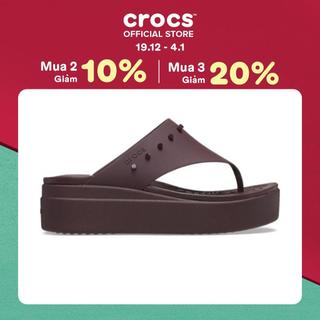  Dép Xỏ Ngón Nữ Crocs Brooklyn Studded - Dark Cherry 