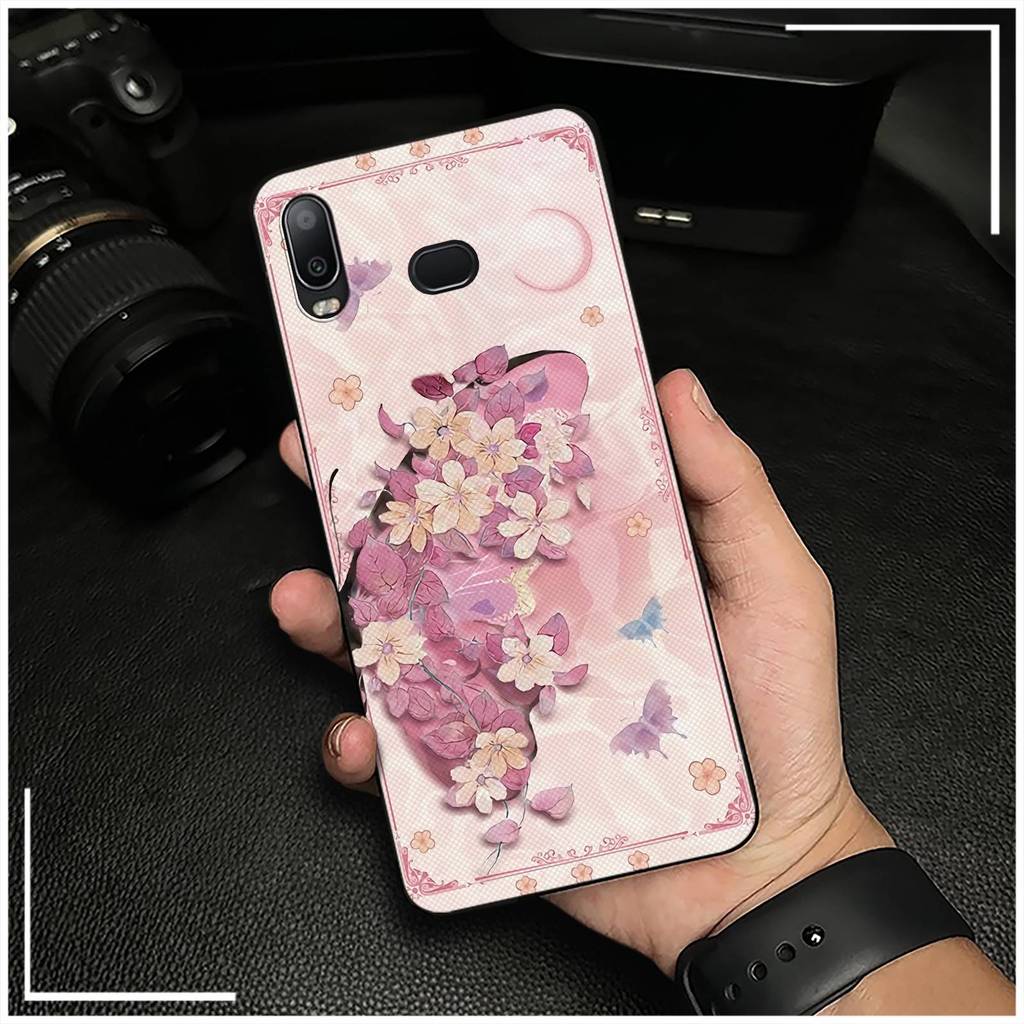 Bọc Toàn Bộ Túi Điện Thoại Ốp lưng Samsung Galaxy A6S Hoa Dễ Thương Bền Ốp Lưng Tranh Sơn Dầu Chống 