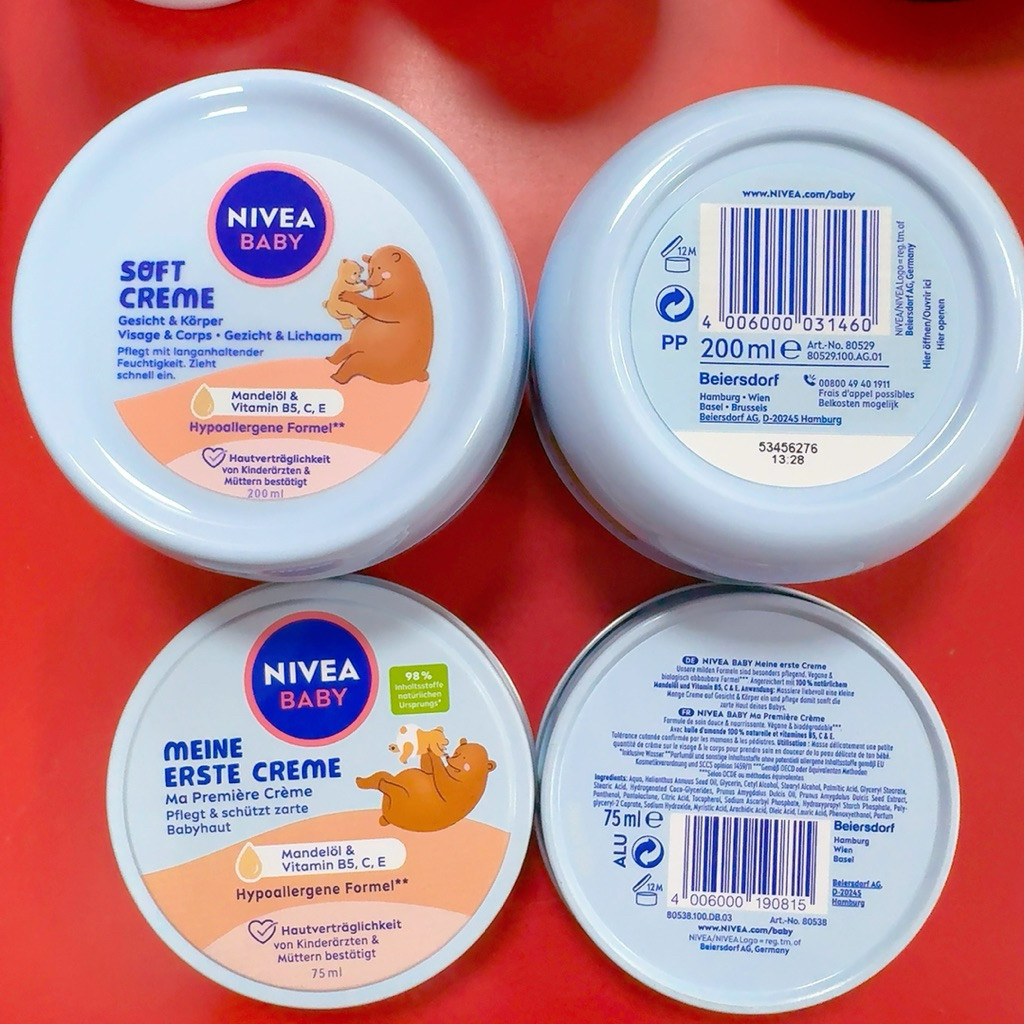 Kem dưỡng da NIVEA Baby soft cho bé từ sơ sinh 200ml hàng Đức mẫu mới