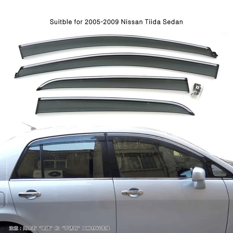 Chuyên dụng 2005-2009 Nissan Tiida Window Khối chống mưa Khuôn phun Nissan Tiida / Versa Nhà máy lôn