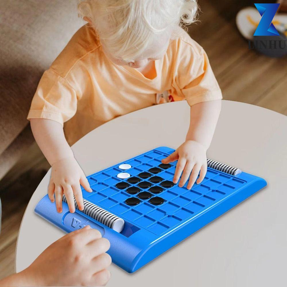 LINHU Flip Black And White Chess, Touch Flip Tabletop Game Reversi Strategy Board Game, Funny with S