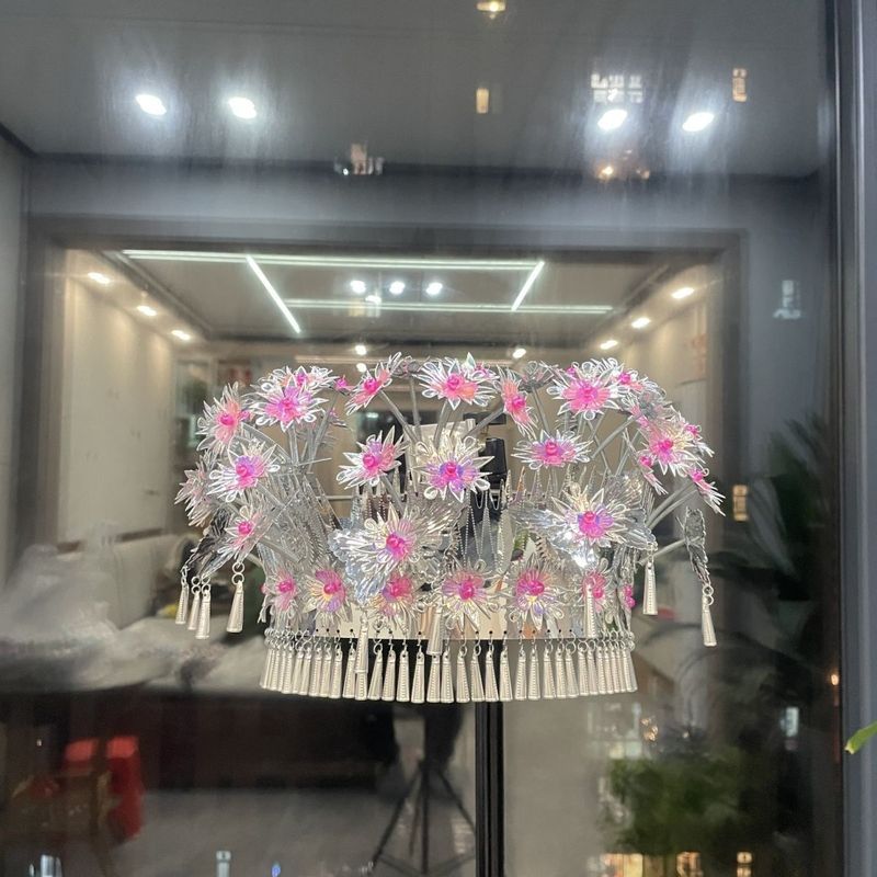 Yunnnan Dân Tộc Đặc Điểm Đặc Biệt Mũ Trang Sức Mũ Quảng Tây Dân Tộc Miao Dân Tộc Bạc Trang Sức Mới T