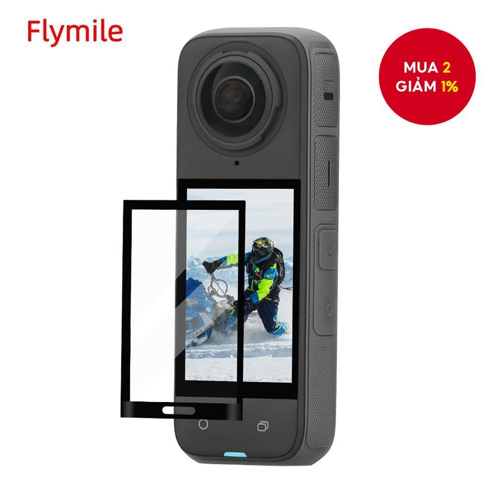 Miếng dán màn hình Flymile cho camera Insta360 X5/X4, chống xước, bảo vệ HD bằng kính cường lực.