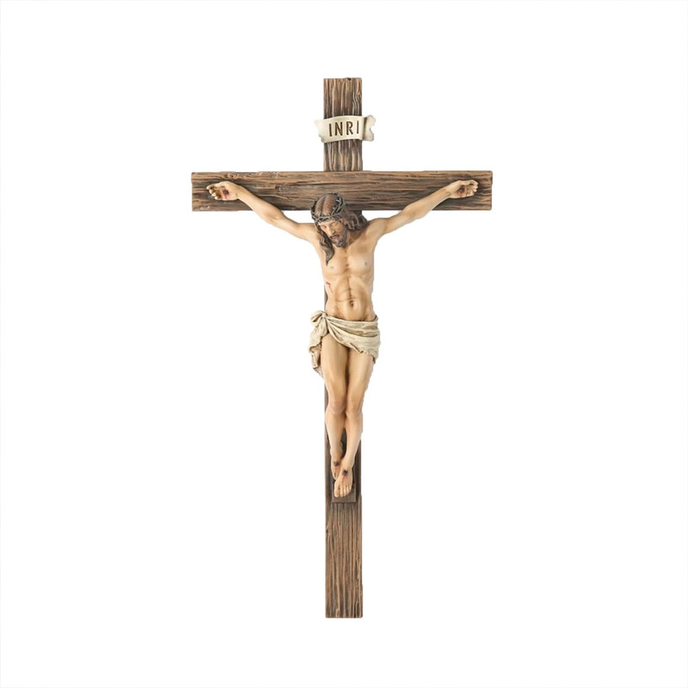 10 Inch Catholic Crucifix Wall Cross Classic Jesus Christ Statue Inspirational Ornament For Wall Dec