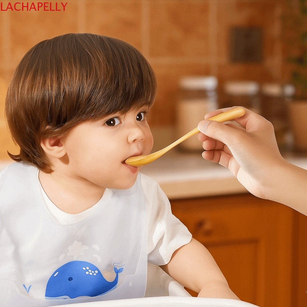 Thìa ăn cho trẻ sơ sinh LACHAPELLY, Thìa silicon mềm dễ dàng làm sạch, Dĩa đựng thức ăn Thiết kế an 