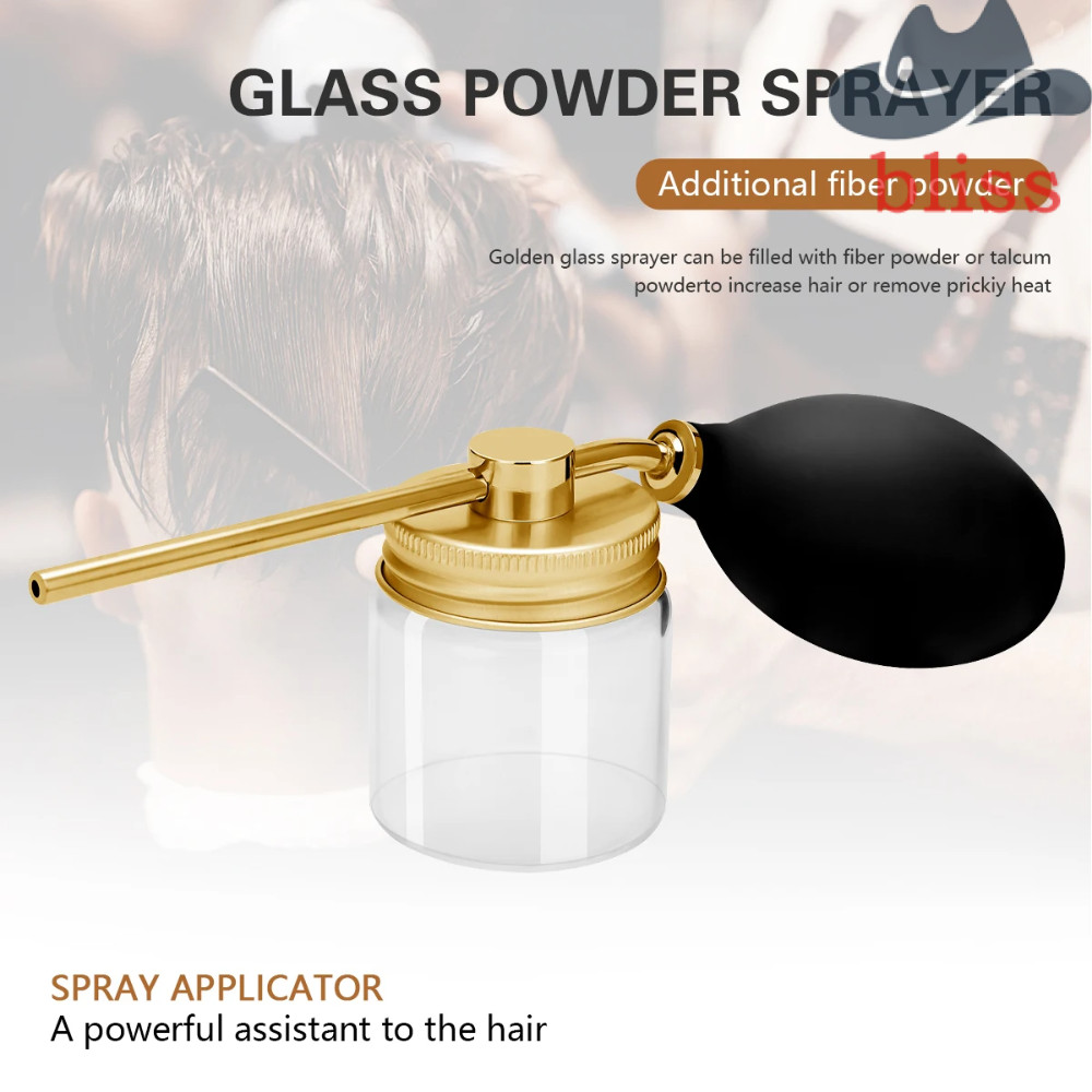 BLISS Powder Blower Puffer, Refillable Hair Building Hair Salon Powder Spray Bottle, Xịt thủy tinh T