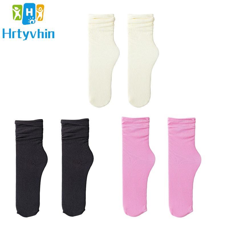 Unisex Summer Thin Crew Socks Ribbed Solid Color Breathable Mid Tube Hosiery