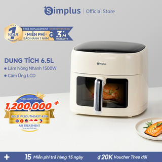  Simplus Nồi Chiên Không Dầu 6.5L Thiết kế nhỏ gọn dung tích "cỡ lớn" chiên rán thỏa thích KQZG018 Bảo Hành 1 Năm 1 Đổi 1 