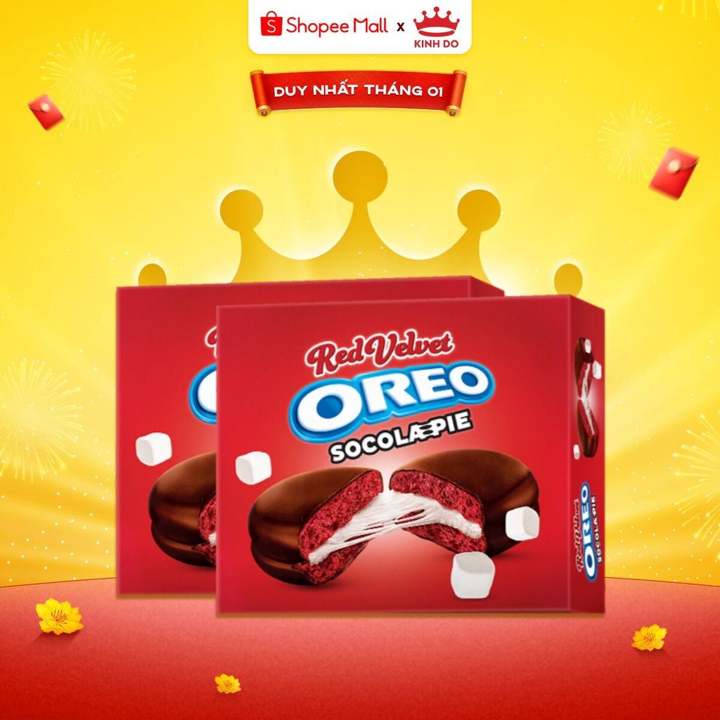 Combo 2 Hộp Bánh Oreo Socola Pie Phiên Bản Red Velvet 336g