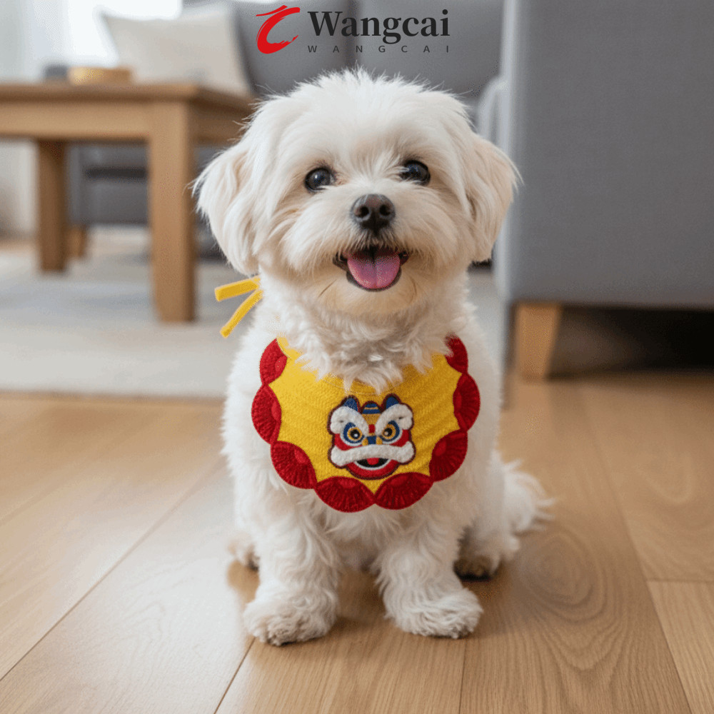 Wangcai WANGMCAI Cat Dệt Kim Drool Khăn, Phim Hoạt Hình Thoải Mái Thú Cưng Sư Tử Khiêu Vũ, May Mắn D