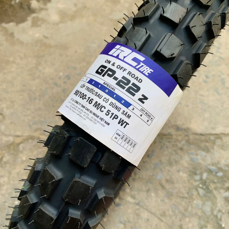 (GP22z 90/100-16) Vỏ IRC GP22z 90/100-16 WT cho xe Yamaha PG-1 - Vỏ sử dụng ruột - Made in Việt Nam