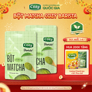  Combo 2 Gói Bột Matcha Cozy Barista Bột Trà Xanh Pha Matcha Latte Dây Chuyền Sản Xuất Nhật Bản 100g 