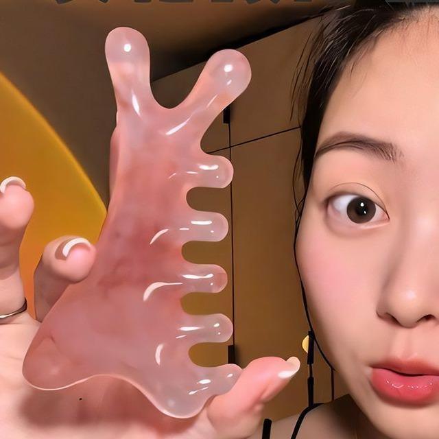 Lược Massage Đa Năng - Lược Dạng Miếng Ngọc Điểm Đầu Cá Heo Massage Da Đầu Kinh Lạc Bằng nhựa