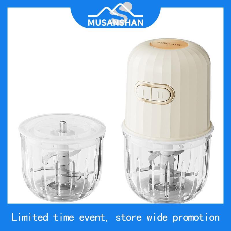 Máy xay ăn dặm cho bé mini 2 cối 0.3L Bear SJJ-F02M1, 200W, 8 lưỡi dao inox xay đá,Bảo Hành 18 Tháng