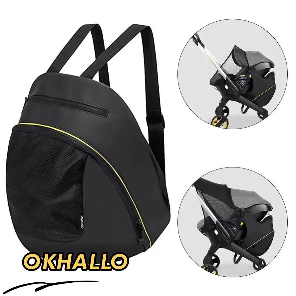 Túi đựng tã OKHALLO, Túi đựng đồ mẹ chống nước dung tích lớn, Xe đẩy Doona lưu trữ màu đen 2 trong 1