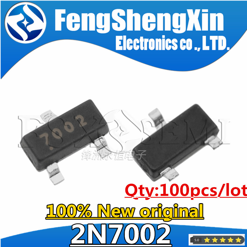 100 Cái / Lô 2N7002 7002 702 MOSFET N Loại 60V 300MA SOT-23