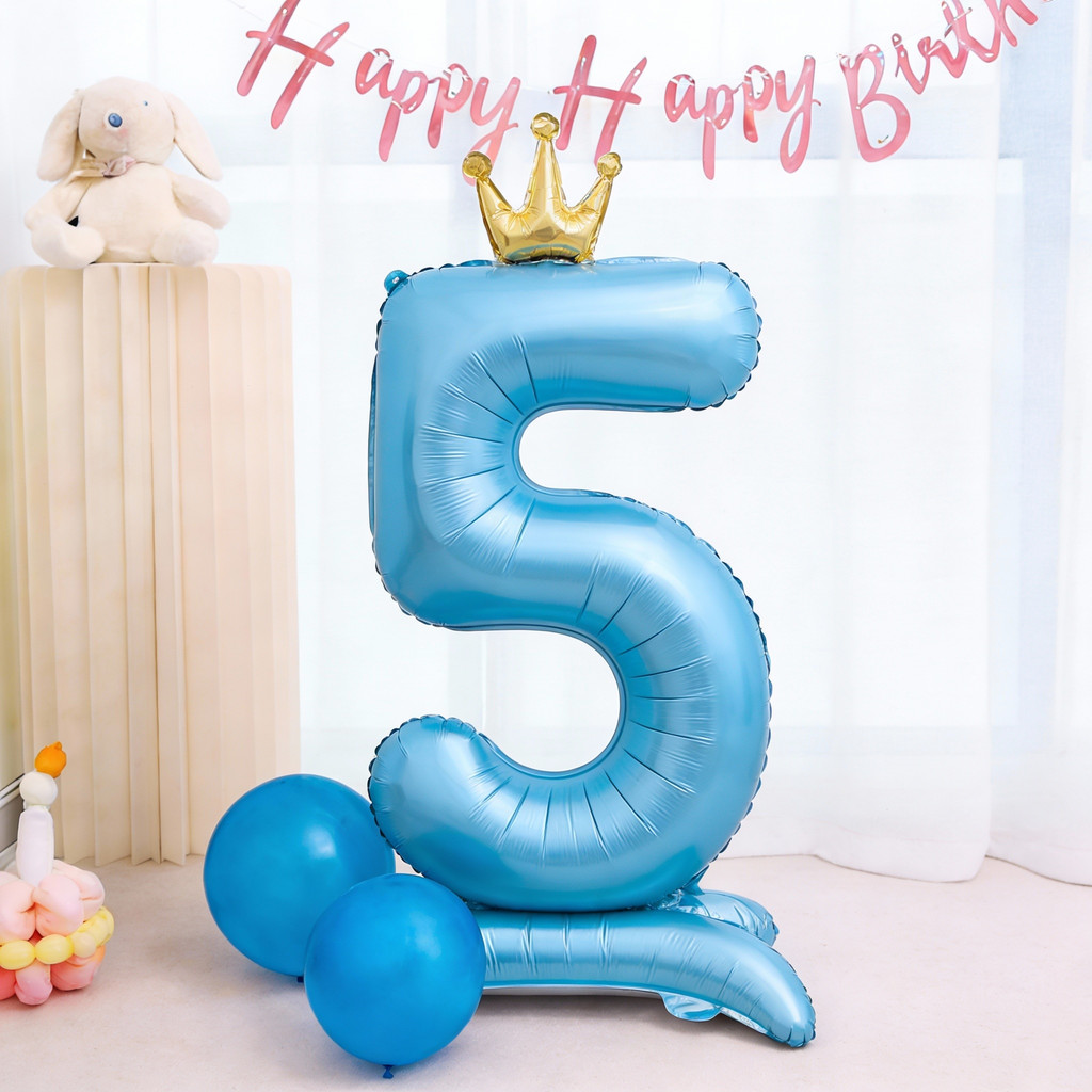 Trang trí sinh nhật lần thứ 5 Bố cục cảnh số 5 Bóng bay Cô gái Bé trai Trẻ em Đầu tiên Tiệc sinh nhậ