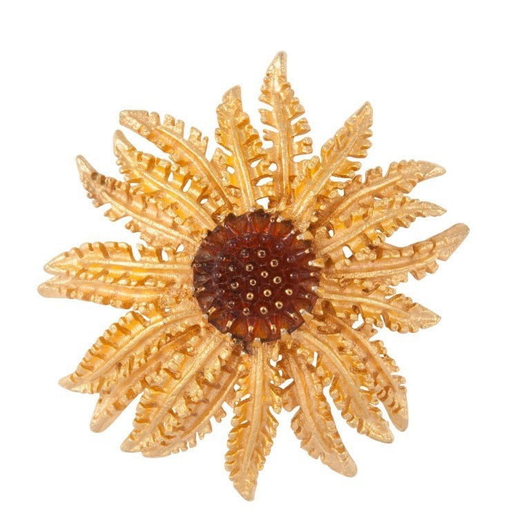 MJXH New vintage-style corsage oscar Sunflower Flower Brooch for Women, Elegant Oscar Coat Sweater B