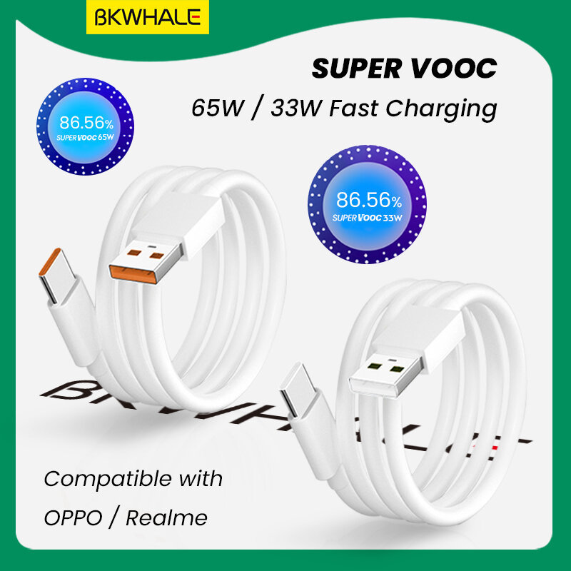 BKWHALE OPPO 6A Type C Cáp Dữ Liệu Hỗ Trợ OPPO Realme Super VOOC 33W Sạc Nhanh Supervooc 65W Cáp Sạc
