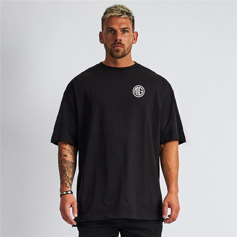 Oversized Loose Fit Short Sleeve T Shirt Mens Streetwear Fitness lifestyle T-shirt Summer Brand Gym 
