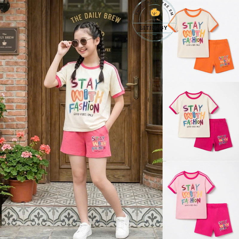 Đồ Bộ Bé Gái Size Đại IDOLI KIDS Size 1XL-5XL (34kg-48kg) Chất Cotton Mềm Mướt, Co Giãn 4 Chiều
