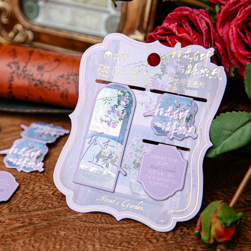 Tranh sơn dầu phong cách Trung Quốc Dấu trang từ tính ngoài hành tinh Mr Giấy và bụi nhẹ Rose Panda 