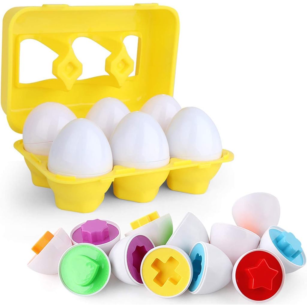 ToddlerToys-ColorMatchingEggSet-EducionalColor, ShapesandSortingRecognitionSkills-PuzzleforKidBabyBo