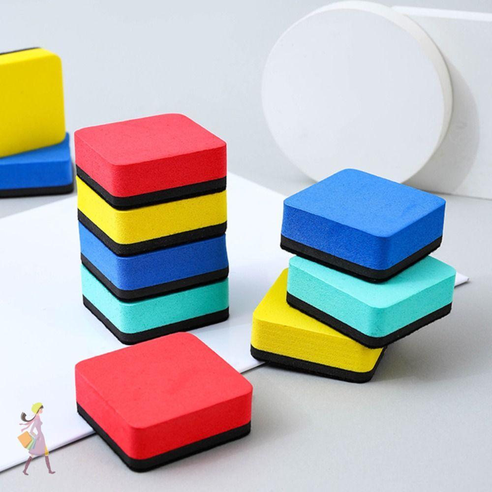 INNICE Whiteboard Dry Eraser, Tẩy bảng trắng vuông nhiều màu, Khăn lau Flannel di động Văn phòng trư