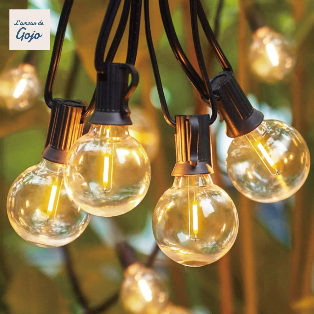 Đèn dây quả cầu LED GOJO G40, Bóng đèn nhựa Thiết kế chống vỡ Đèn dây ngoài trời, Trang trí nội thất
