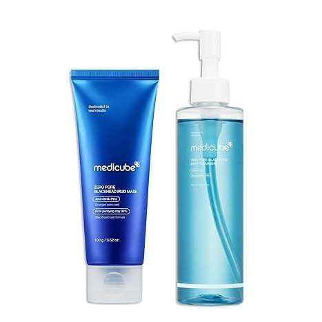 Medicube Hàn Quốc Home-Spa Pore Care Routine: Mặt nạ bùn mụn đầu đen Zero Pore và dầu làm sạch mụn đ