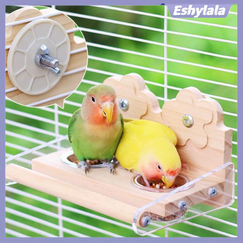 Eshylala Chim Ăn Bằng Thép Không Gỉ Vẹt Chim Gỗ Chắc Chắn Đứng Dính Gỗ Đứng Ăn Nibble Chống Đồ Chơi 