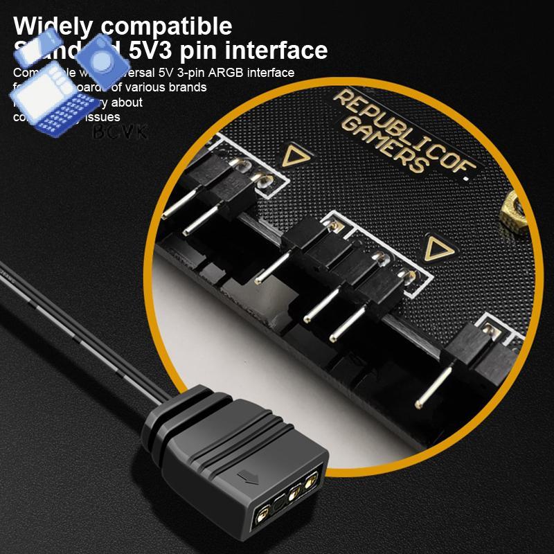 [BCVK] Quạt làm mát PC ARGB HUB 1 đến 11 5V 3Pin LED Strip Light HUB Adapter SATA Power ARGB Fan Spl