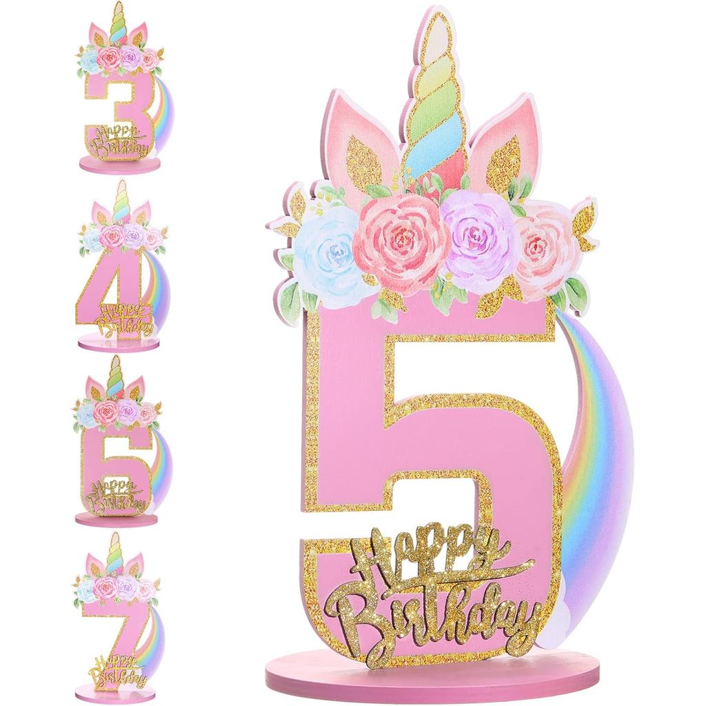 Kỳ Lân 1 / 2 / 3 / 4 / 5 / 6 / 7 / 8 / 9th Số Sinh Nhật Ký Trung Tâm Cho Bé Gái 11.8 Inch Trang Trí 