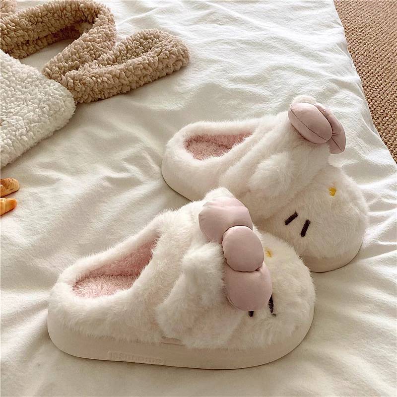 Soft and Adorable Hello Kitty Home Warm Cotton Slippers INS Platform Non-Slip Plush Slippers jBgN