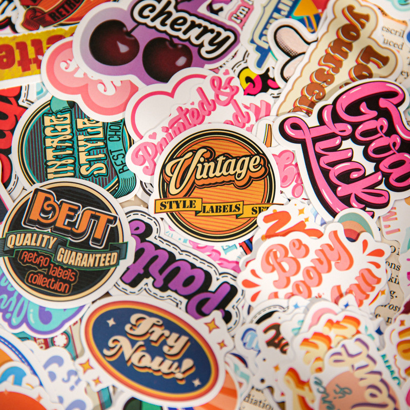 Gói nhãn dán 100 tờ, Retro Đặc biệt, Nhãn dán chữ cái tiếng Anh Nhãn dán niêm phong Nhãn dán trang t