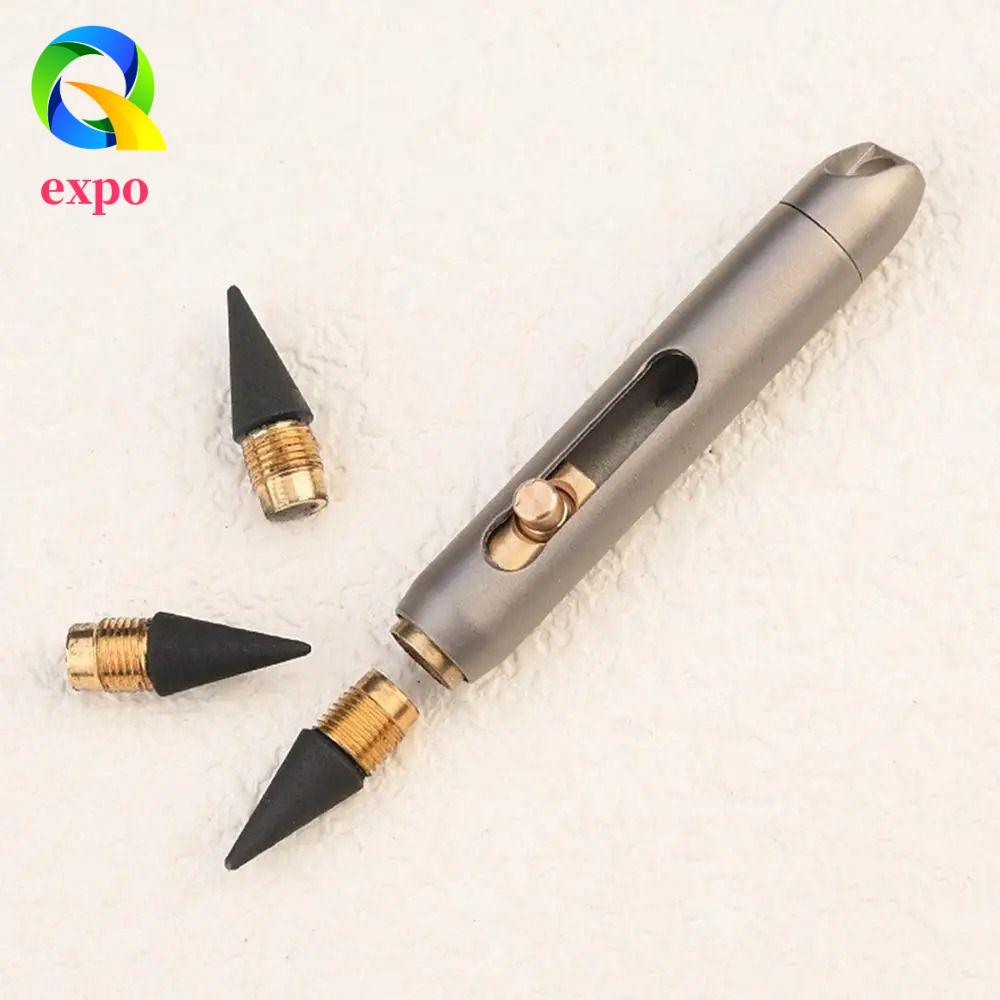EXPO LIMIT Mini Eternal Pen, Hợp kim titan 2 đầu bút thay thế Bút viết khẩn cấp di động, Sáng tạo có