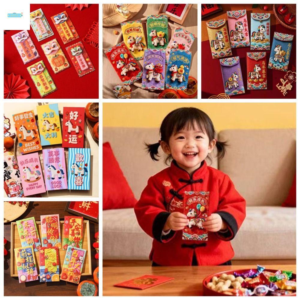 6 cái bao lì xì tết 2026 bao lixi độc lạ Bao Lì Xì Popup 3D Cao Cấp Tết Bính Ngọ 2026