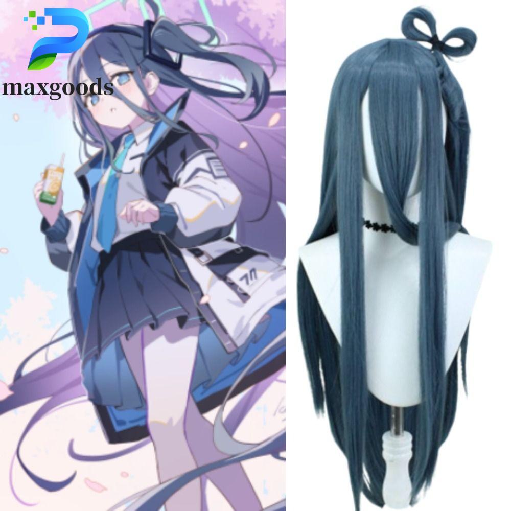 Tóc giả cosplay Tendou Arisu, màu xanh tổng hợp cho trò chơi anime, phù hợp lễ hội Halloween với sợi