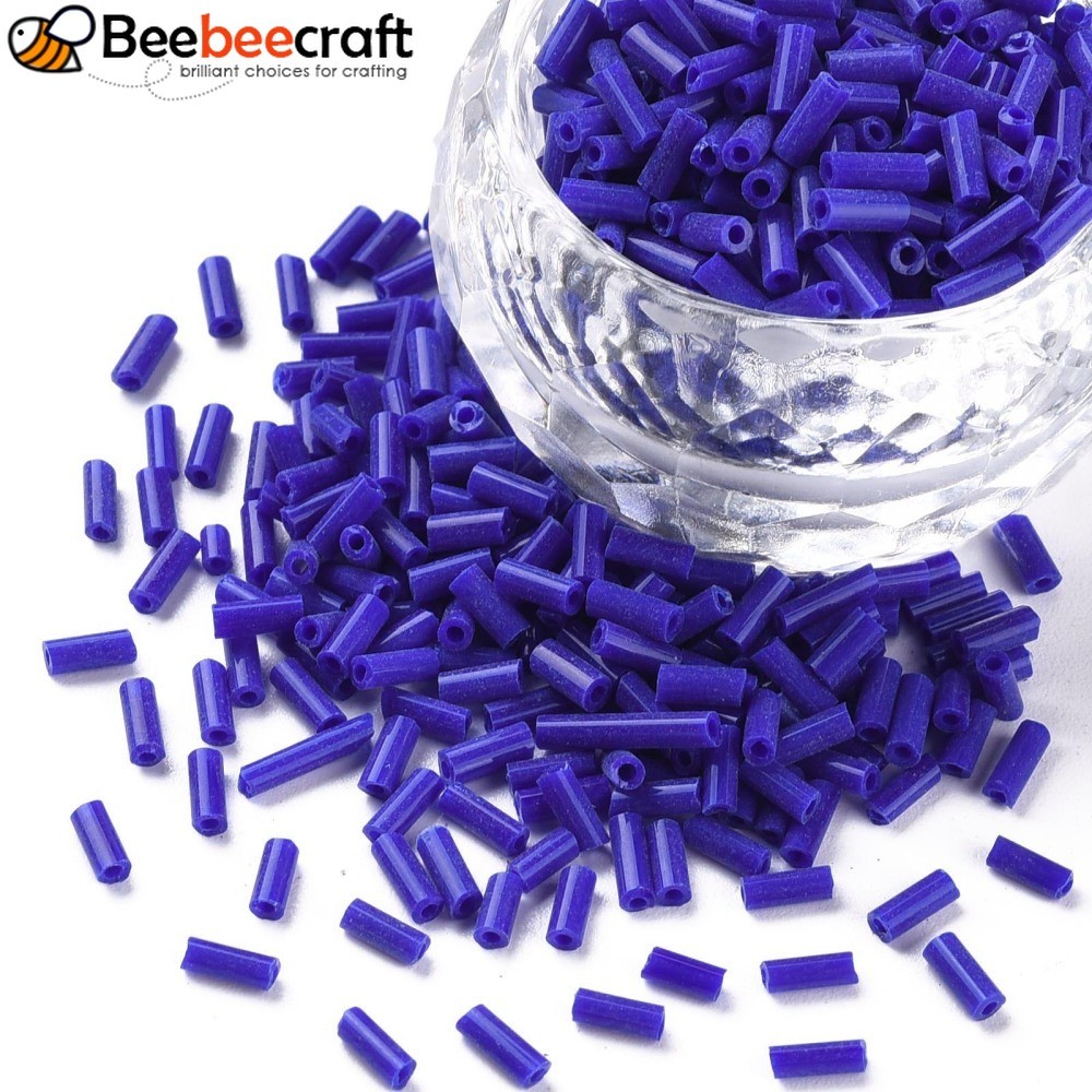 Hạt Thủy Tinh Màu Xanh Đậm Cho Đính Cườm, Đường Kính 3-8mm, Dày 2mm, Lỗ 0,7mm (~450g/Pound)