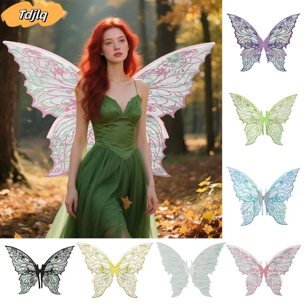 TDJLQ Fairy Wings, Organza Dress UP Angel Wings, Công chúa dễ thương Cánh thiên thần lấp lánh Elf Co