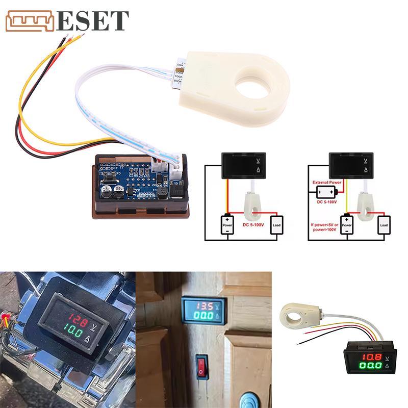 MỚI DC 300V Hall Ampe kế Vôn kế 50A 100A 200A 400A Sạc / Xả Màn Hình Phụ Kiện HH