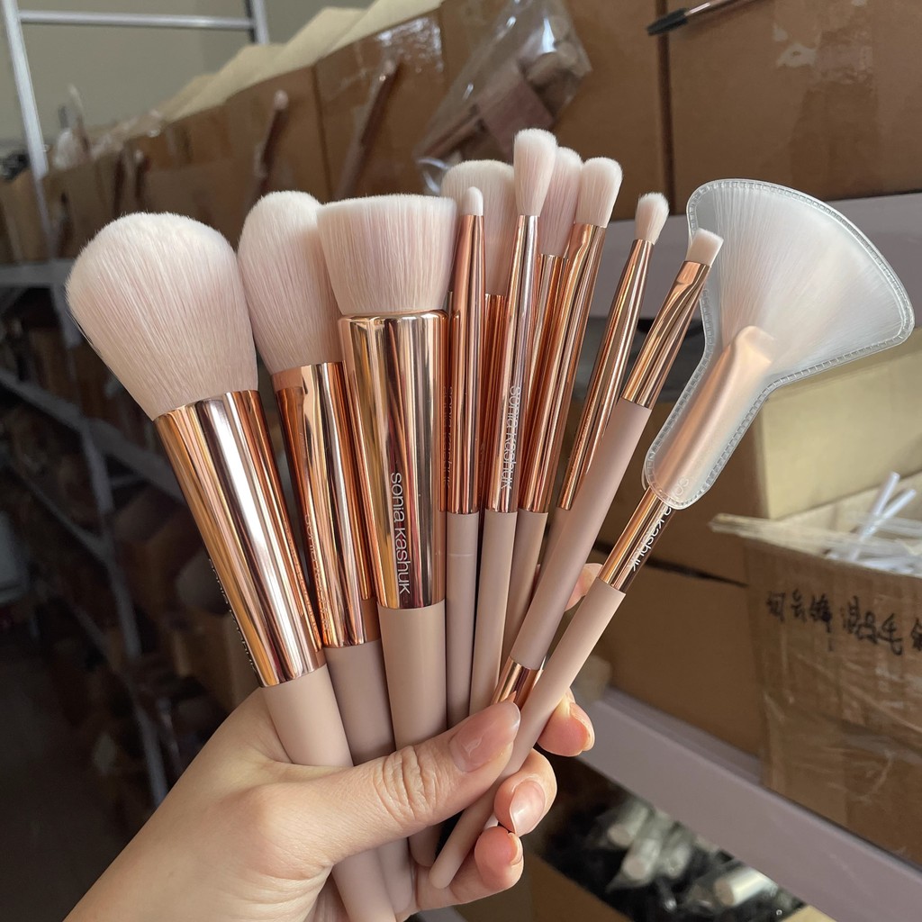 Ninini Đề Nghị ~ sk Bộ Đậu Giá Trị Cao Màu Hồng Bàn Chải Loose Powder Brush Blush Brush Setting Brus
