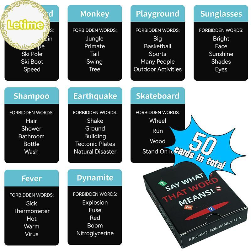 Letime Nói những gì từ đó có nghĩa là, người lớn Mô tả từ trên bàn Thẻ trò chơi đoán thẻ trò chơi để